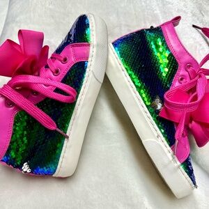 JoJo Siwa Pink and Green Sequin Sneakers